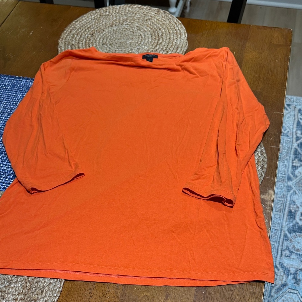 Bright Orange boatneck Long Sleeve Top
